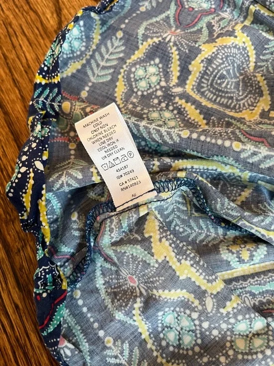 LOFT Beach Bandanna Split Neck Dress size M - Picture 6 of 9